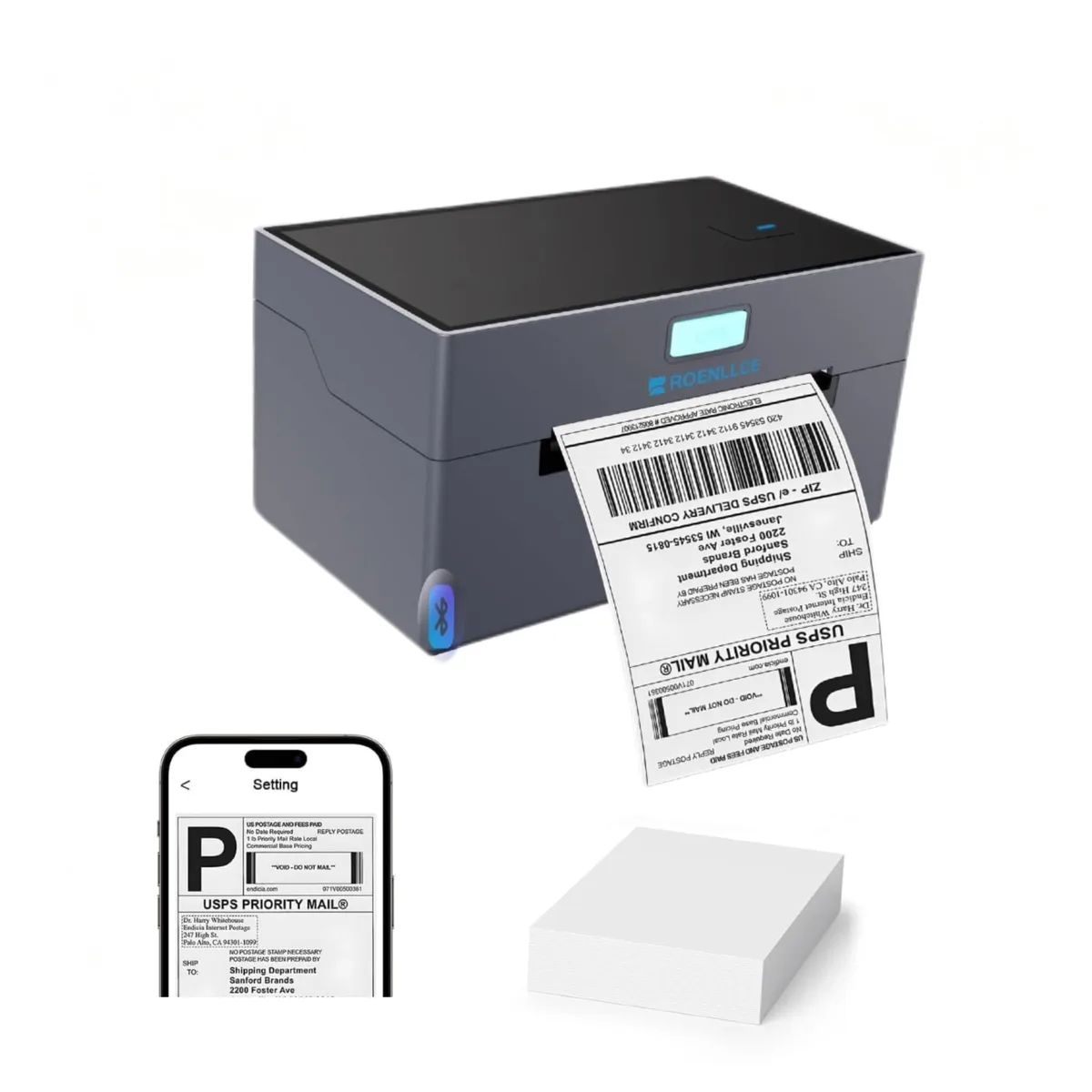 Yonigata Printer-01 label printer 203 DPI 160 mm/s 4.36 x 4.68 in 1.379 kg — product photo
