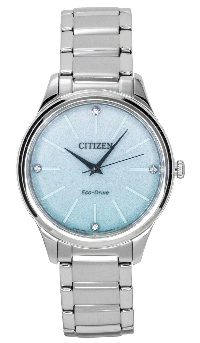 Citizen Citizen Eco-Drive Solar Watch Ice Blue Dial 34mm Stainless Steel EM1220-58Y — product photo