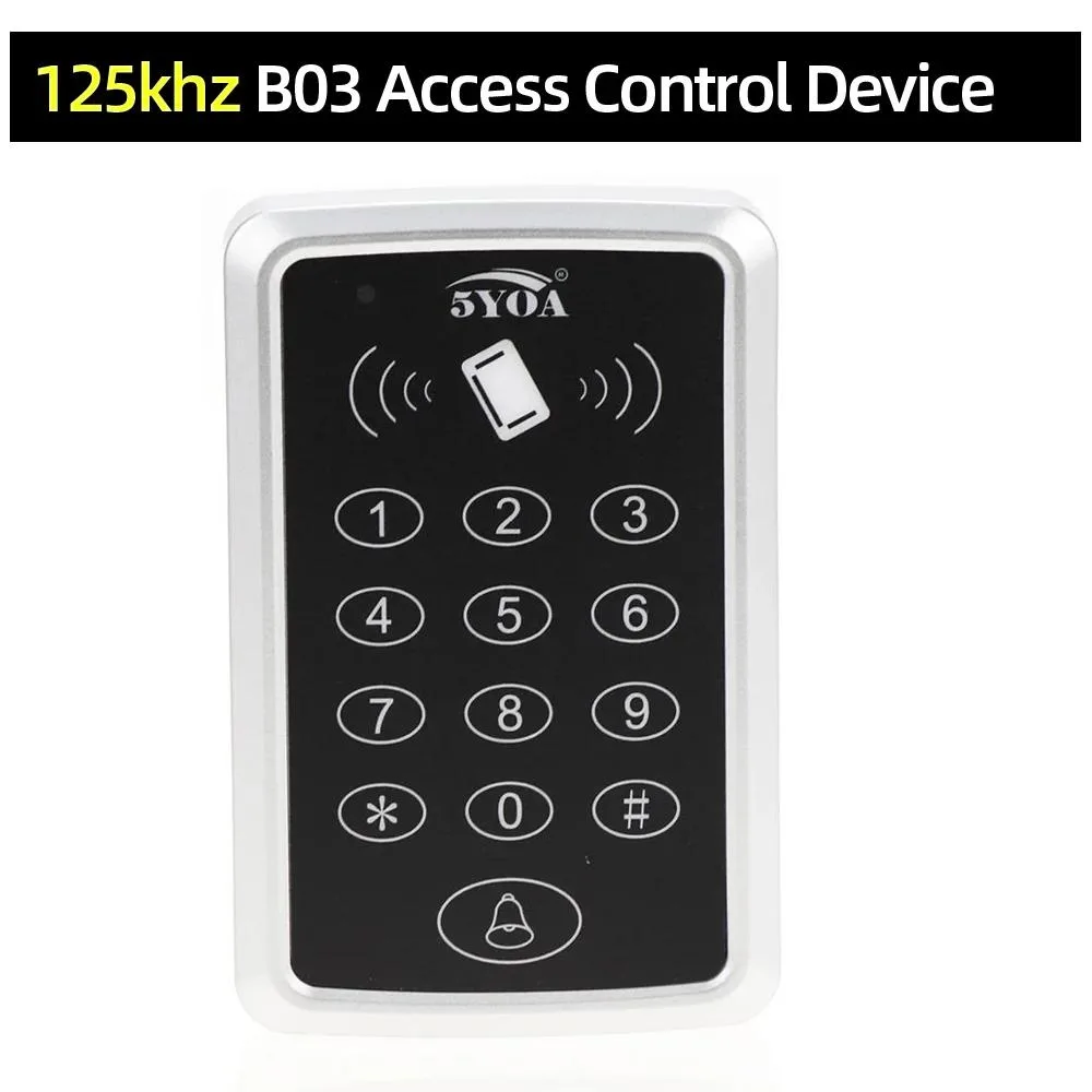 Rectangular plastic keypad with numeric buttons and RFID card reader area