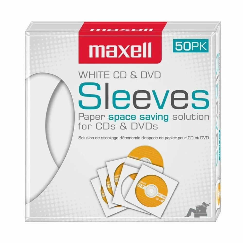  Maxell 190135 CD/DVD Sleeves 50pk — product photo