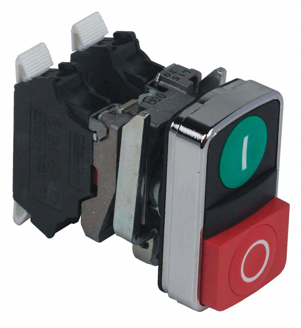 Schneider Electric two-head push button, green and red flush buttons, metal 22 mm body, IP66 IP69K