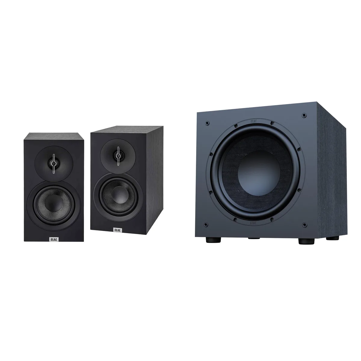 Elac Elac Debut 3.0 DB53 bookshelf speakers with DS123 12 inch subwoofer black — product photo