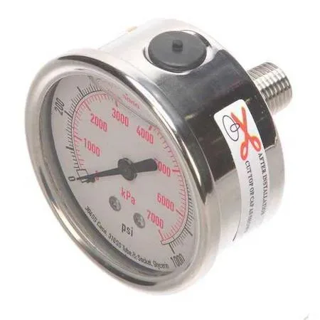 Value Brand Value Brand Commercial Pressure Gauge 0 to 1,000 psi 2 1/2 in Dial 1/4 in NPT — product photo