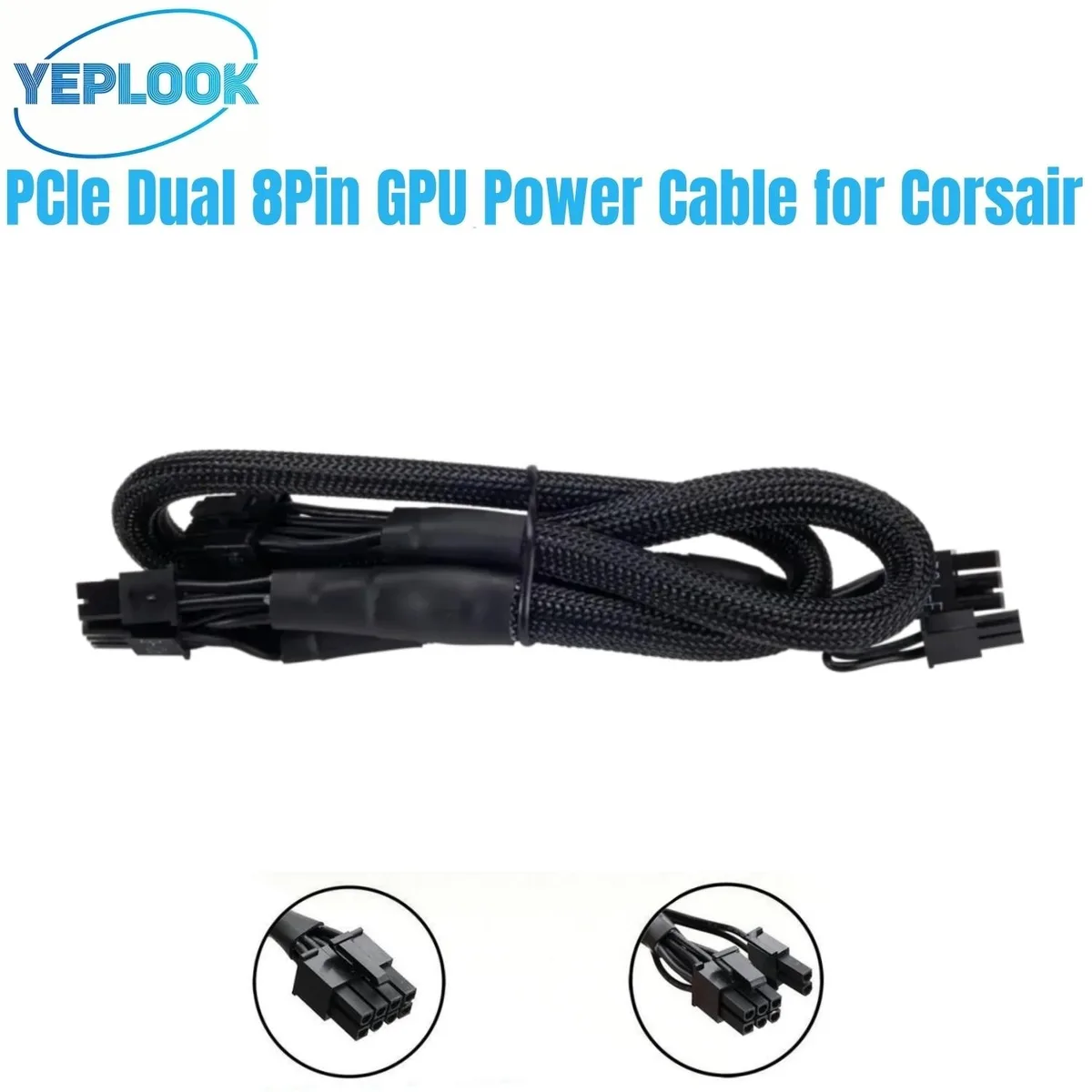 YEPLOOK YEPLOOK PCIe Dual 8Pin 6+2 Sleeved Cable for Corsair RM Gold Type 3 — product photo