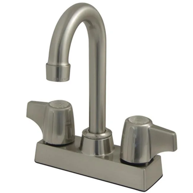 KINGSTON BRASS Kingston Brass KB460SN Two-Handle 4 in. Centerset Bar Faucet Satin Nickel — product photo