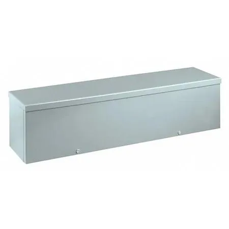 Galvanised steel wiring trough, 6 by 6 by 48 inches, screw cover, no knockouts