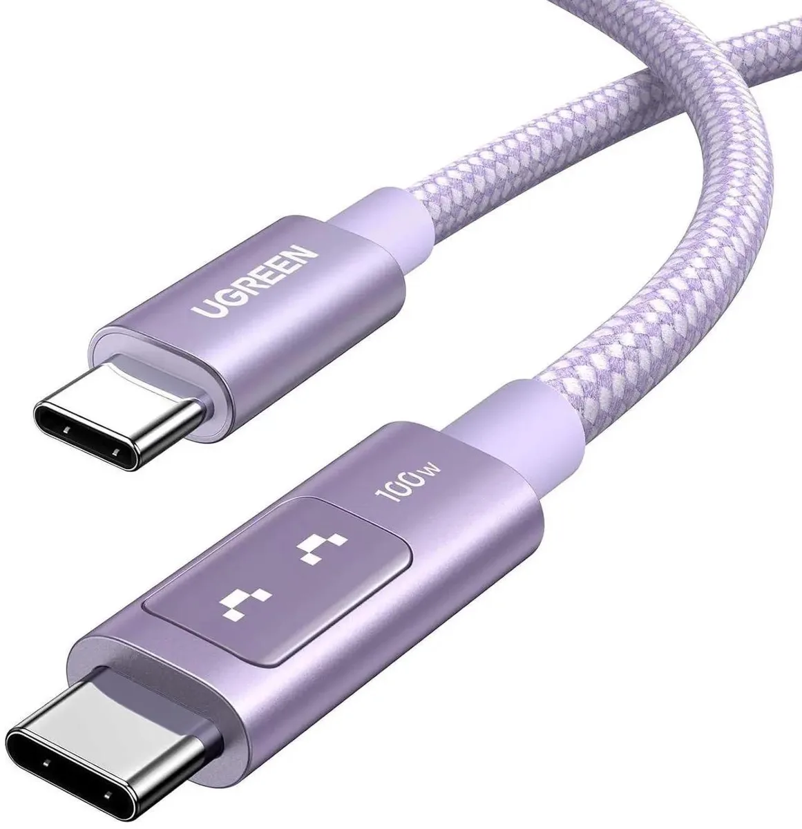 SMUGDESK SMUGDESK USB C to USB C Cable 6.6FT 100W Purple LED Display — product photo