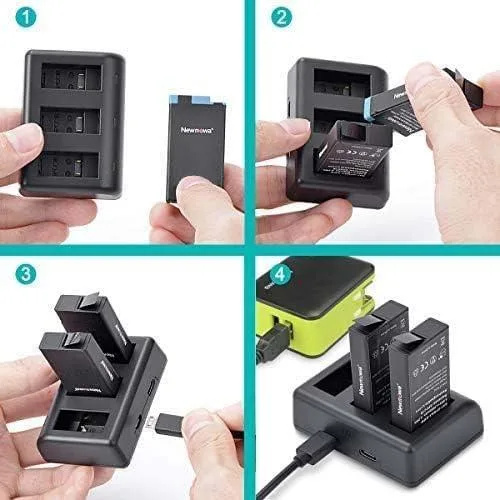  Accessory Power 2-Pack Battery &amp; 3-Channel Charger for GoPro MAX — product photo