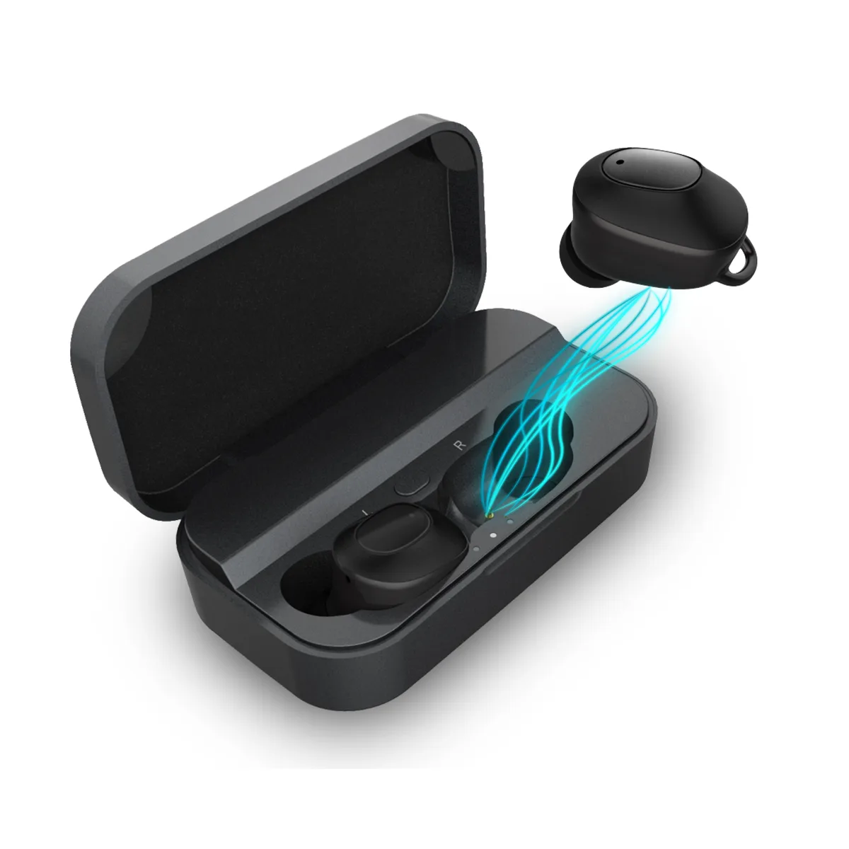 Techsmarter Techsmarter Bluetooth headset IPX5 2600mAh case 40h Black — product photo