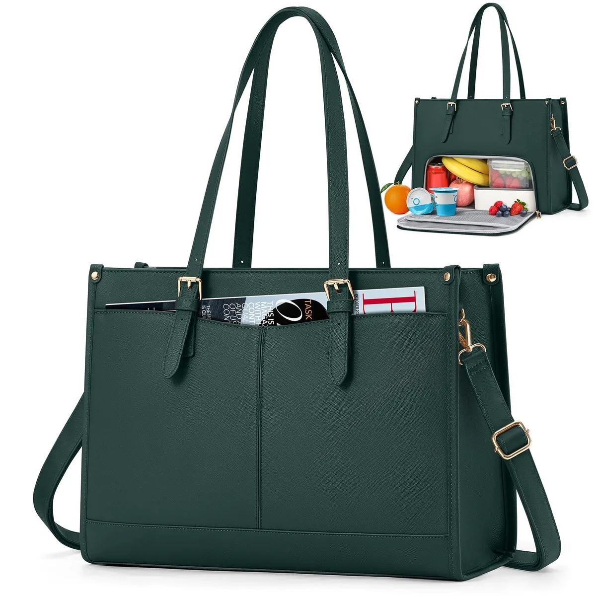 Adafruit Adafruit 15.6 Inch Laptop Tote with Insulated Lunch Compartment Green — product photo