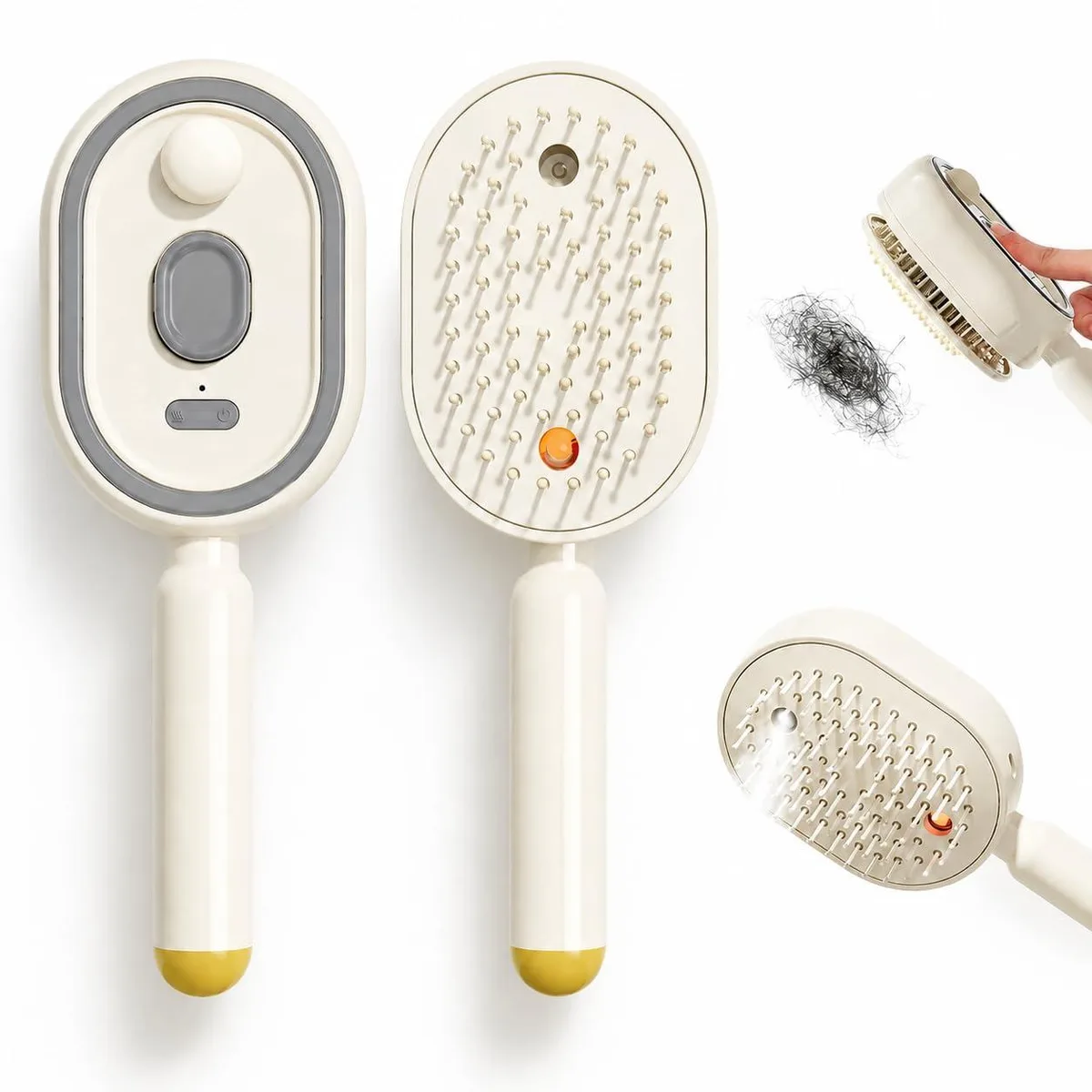  Steam Brush for Hair 2026 Rechargeable White hair styling tool — product photo