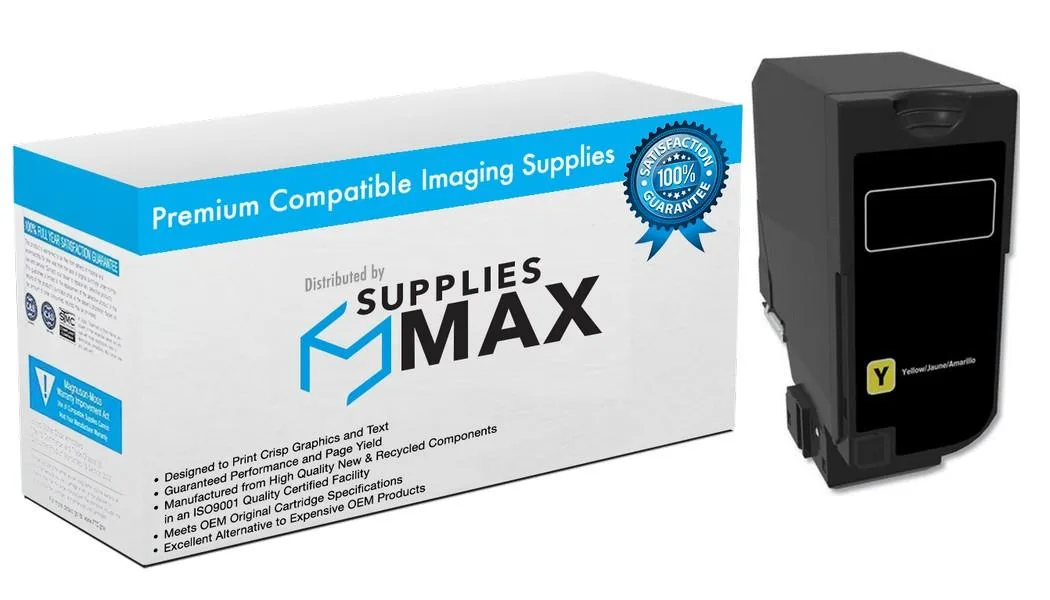 SuppliesMax SuppliesMax LEX74C1HY0 Yellow High Yield Toner Cartridge 12000 Pages — product photo