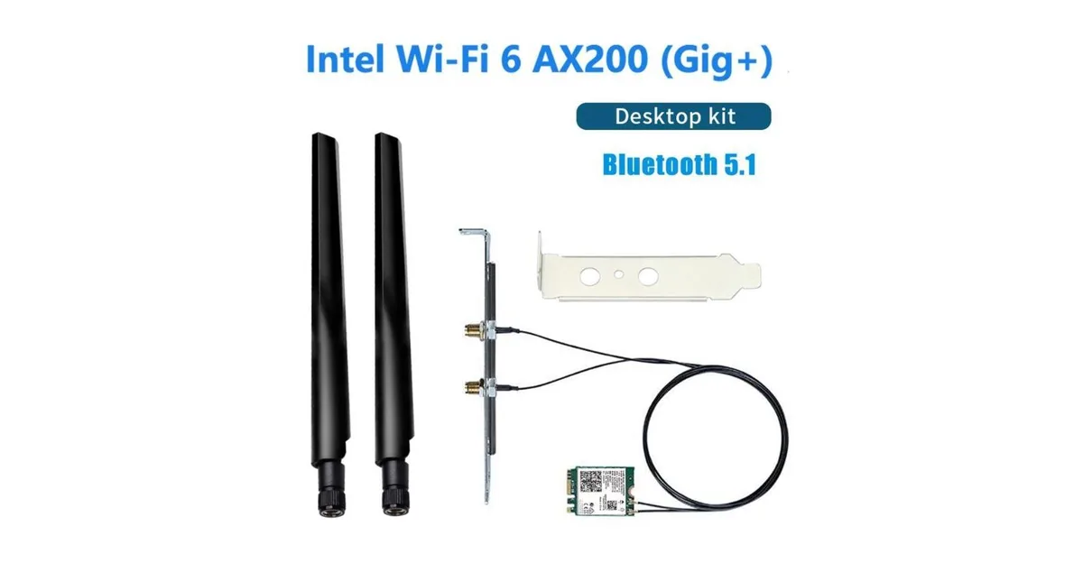 Aomoproing Aomoproing Intel AX200 Wi-Fi 6 Desktop Kit Bluetooth 5.1 M.2 2230 — product photo