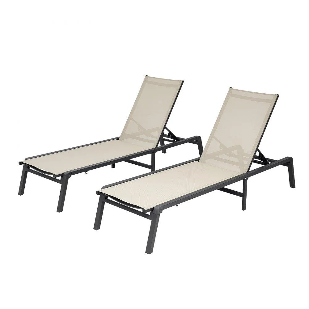 VEVOR VEVOR 6151-008 Aluminum Chaise Lounge Chair Set of 2 — product photo