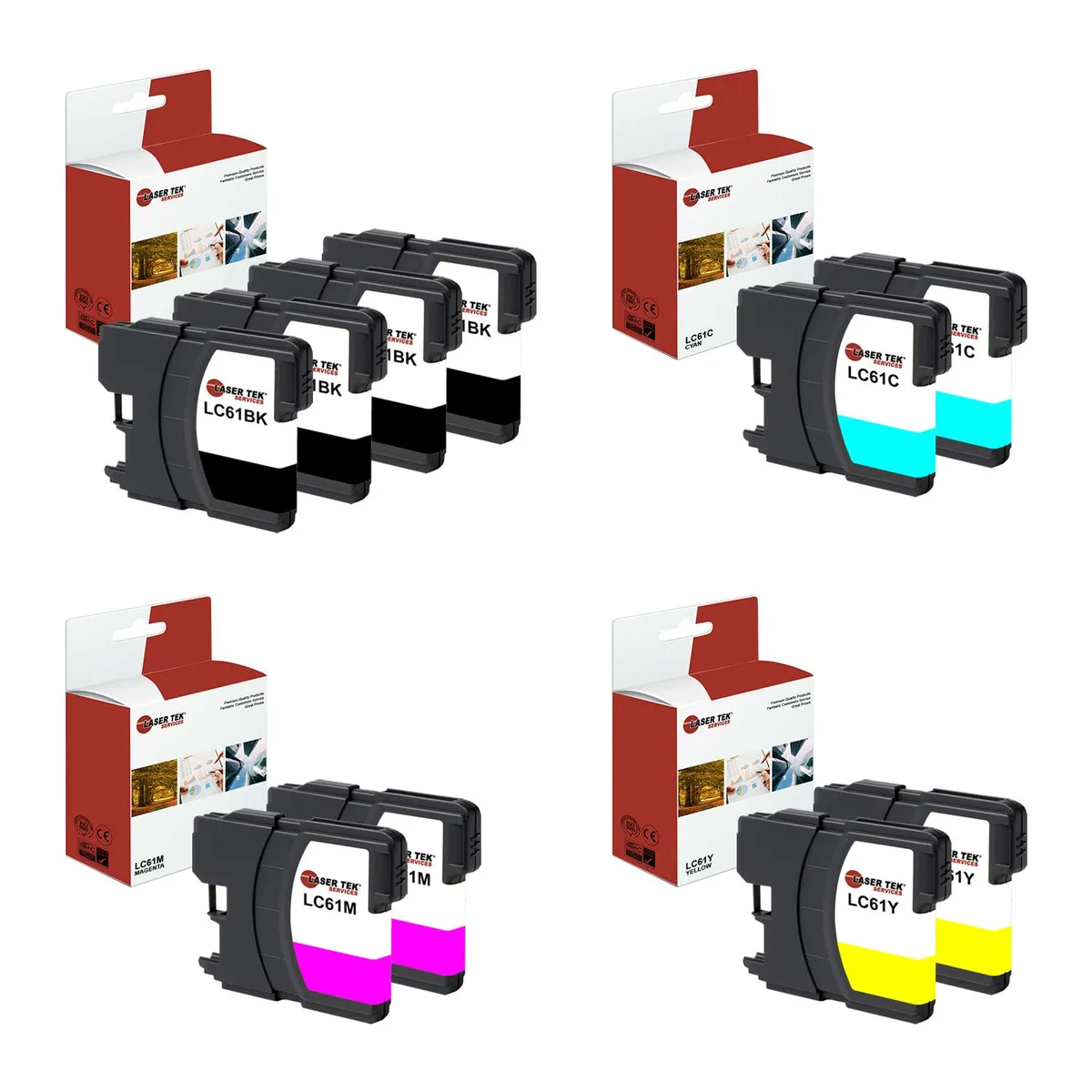 Laser Tek Services Laser Tek Services LC-61 4-pack toner cartridges — product photo