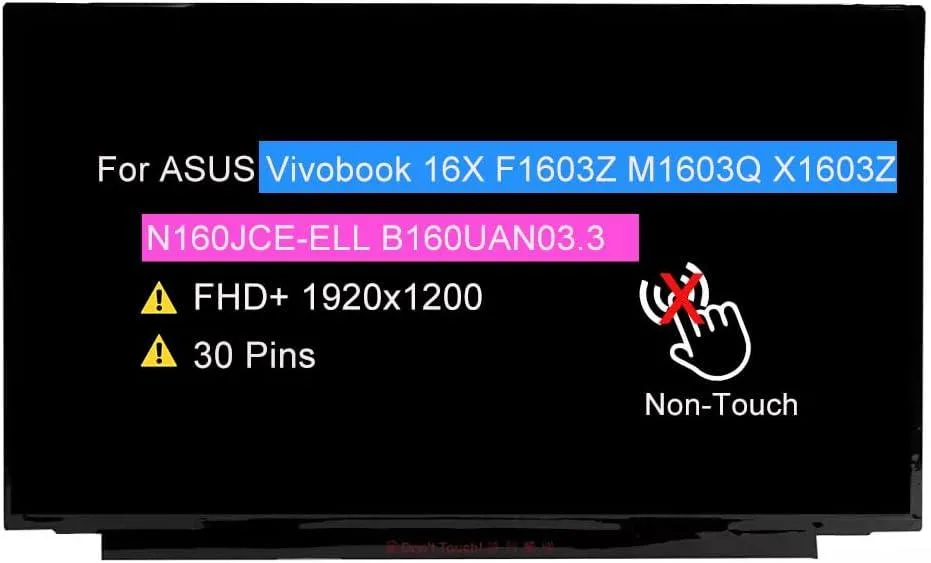 NUOLAISUN NUOLAISUN 16.0" FHD+ 1920x1200 30-Pin Non-Touch LCD Screen — product photo