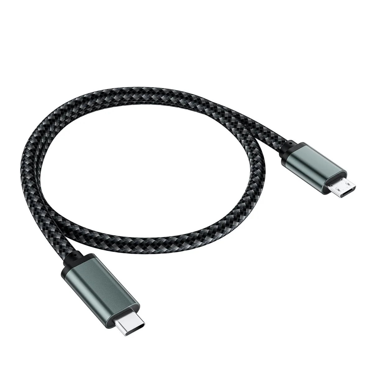  LUKFOCAB UC2MB02-03 USB-C to Micro USB cable 1 ft 2.4 A 480 Mbps braided black — product photo