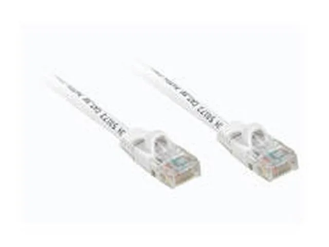 White Cat5e snagless patch cable with molded boot