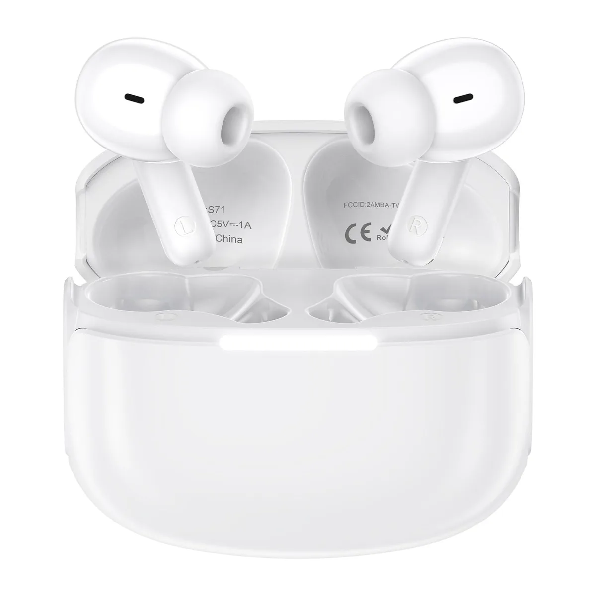 FiveBox S71 Bluetooth 5.4 wireless earbuds white — product photo