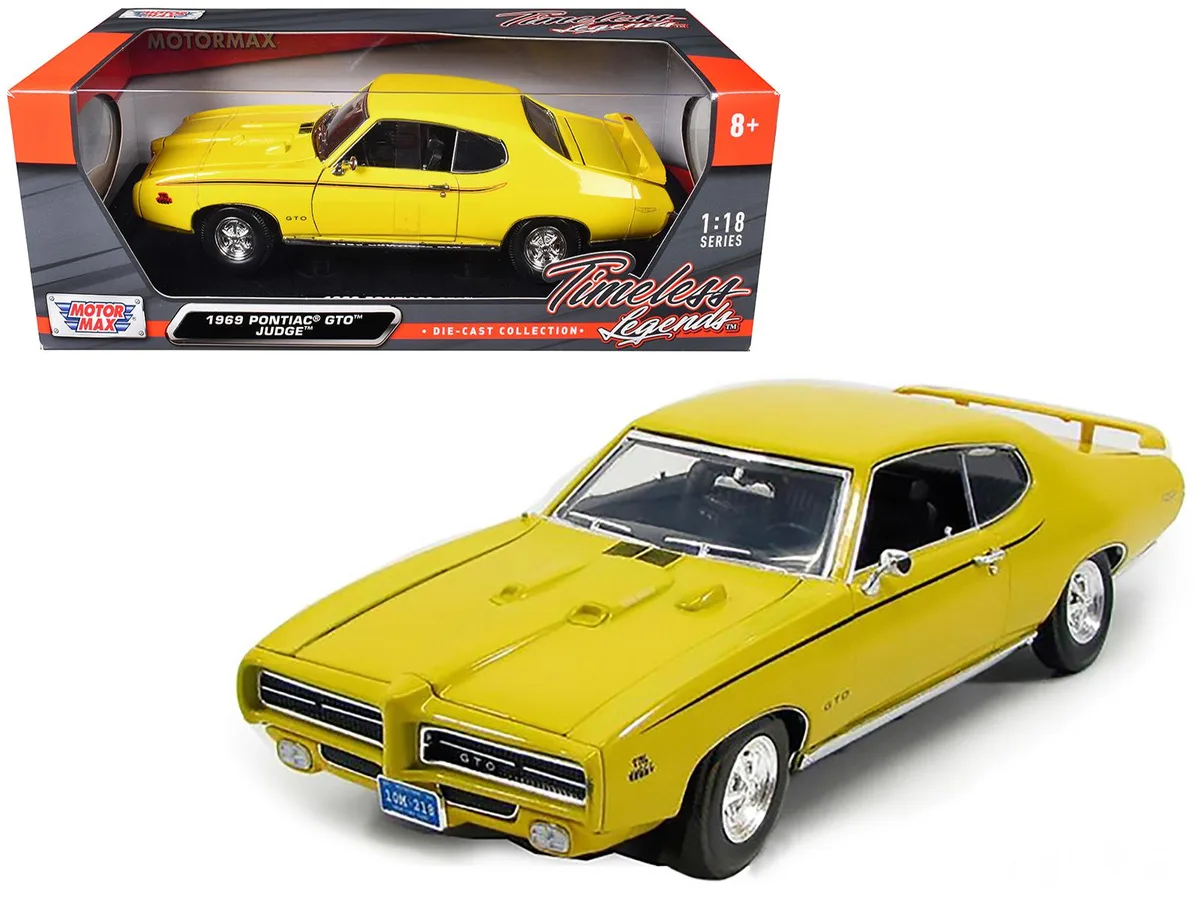 MOTORMAX MOTORMAX 1969 Pontiac GTO Judge Yellow 1/18 Diecast Vehicle — product photo