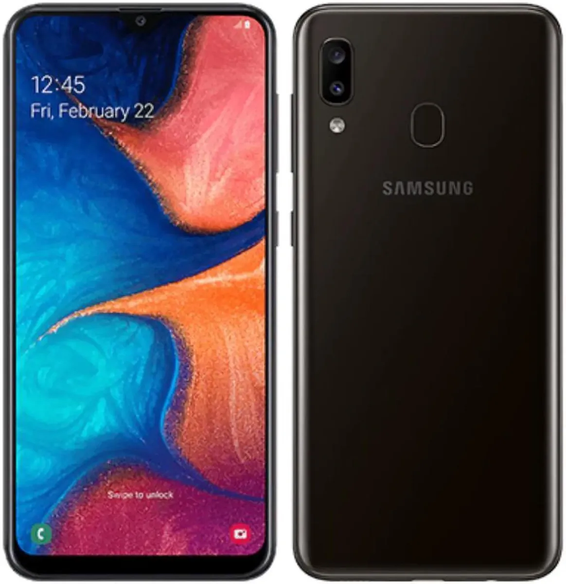 SAMSUNG SAMSUNG Galaxy A20 32GB 6.4" Black cell phones - unlocked — product photo