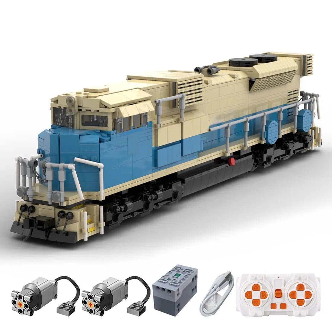 Multi-colour plastic train building set, 2147 pieces