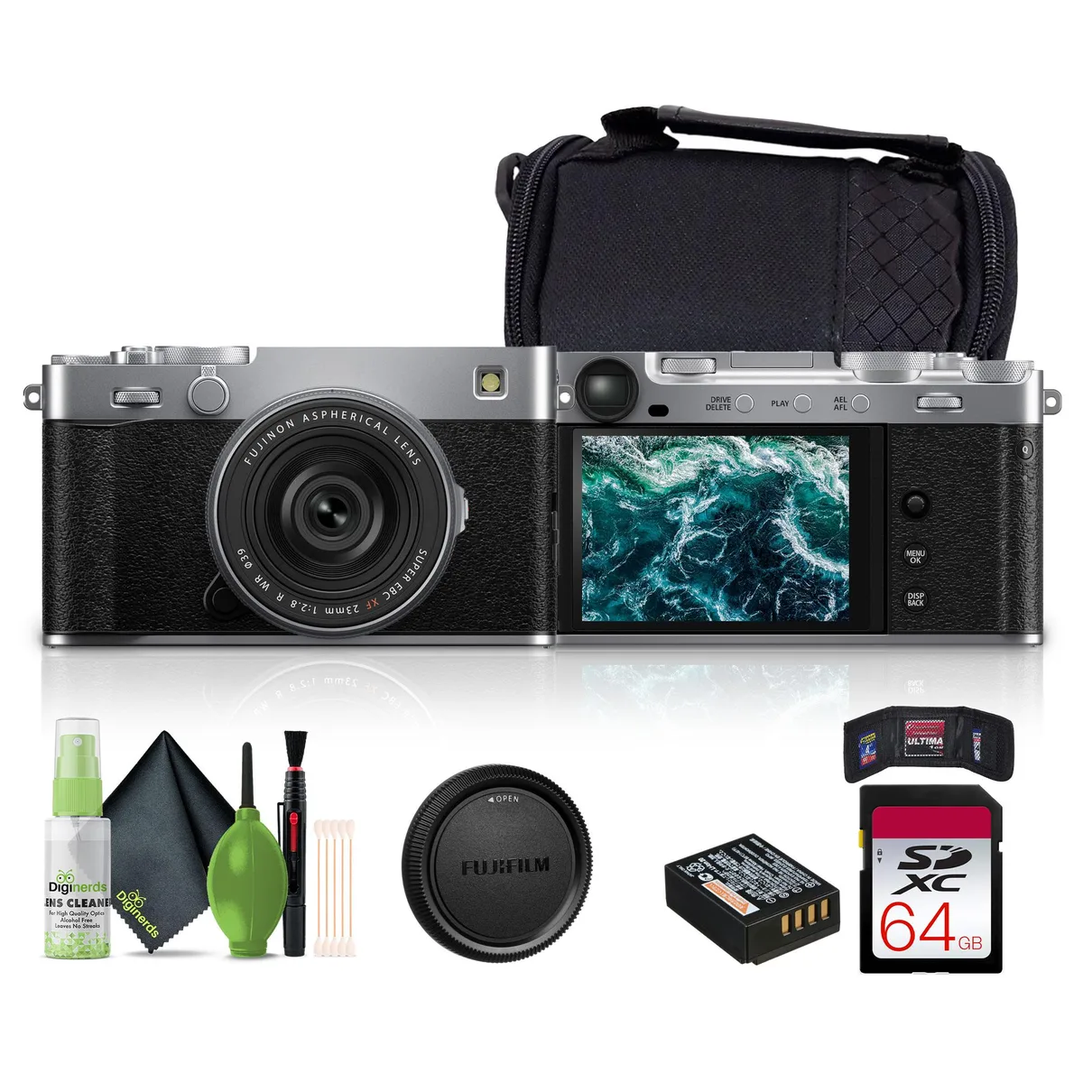 FUJIFILM FUJIFILM X-E5 40.2MP Camera Kit with XF 23mm f/2.8 Silver 64GB — product photo