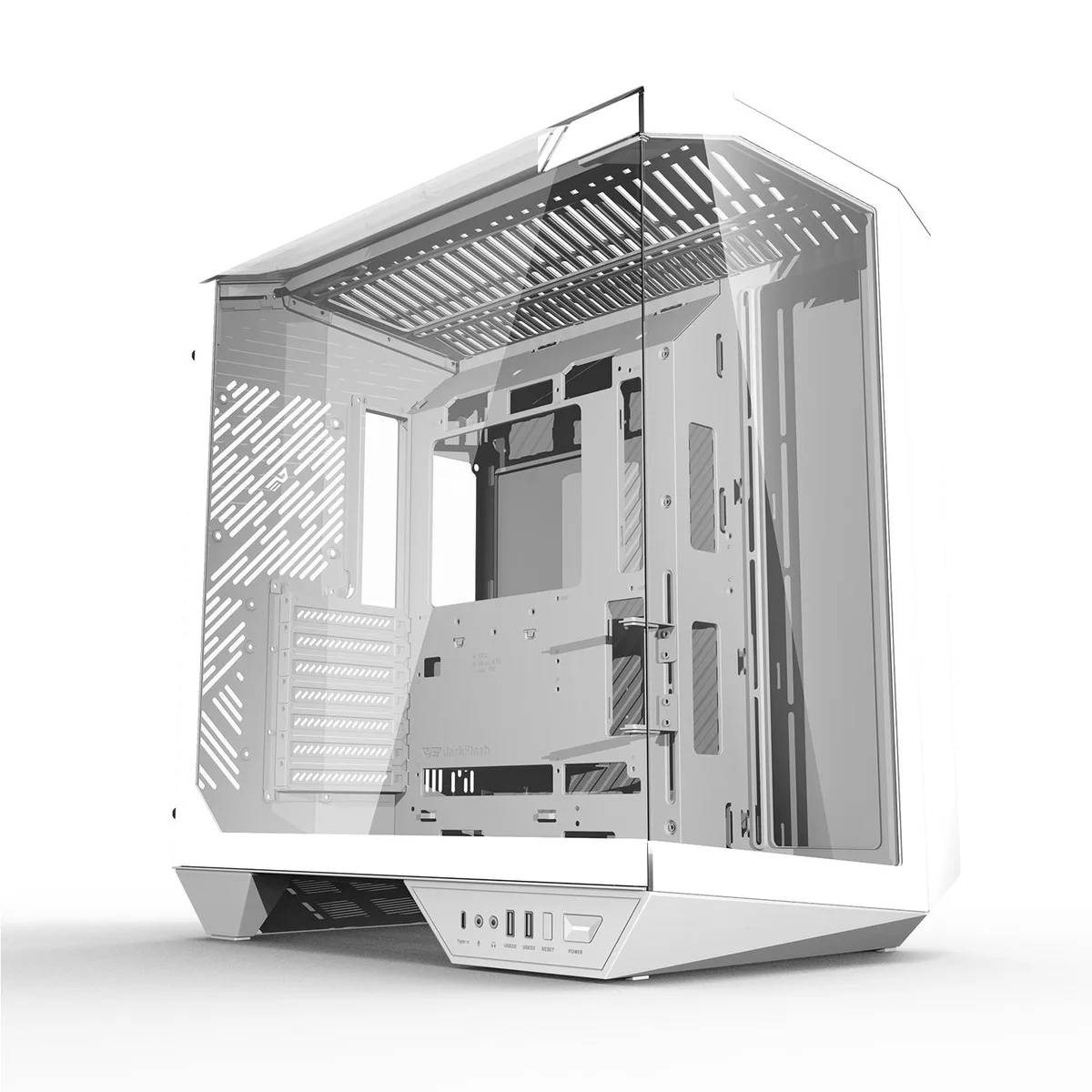 darkFlash darkFlash DY470 Full-Tower ATX PC Case 330° Glass White — product photo