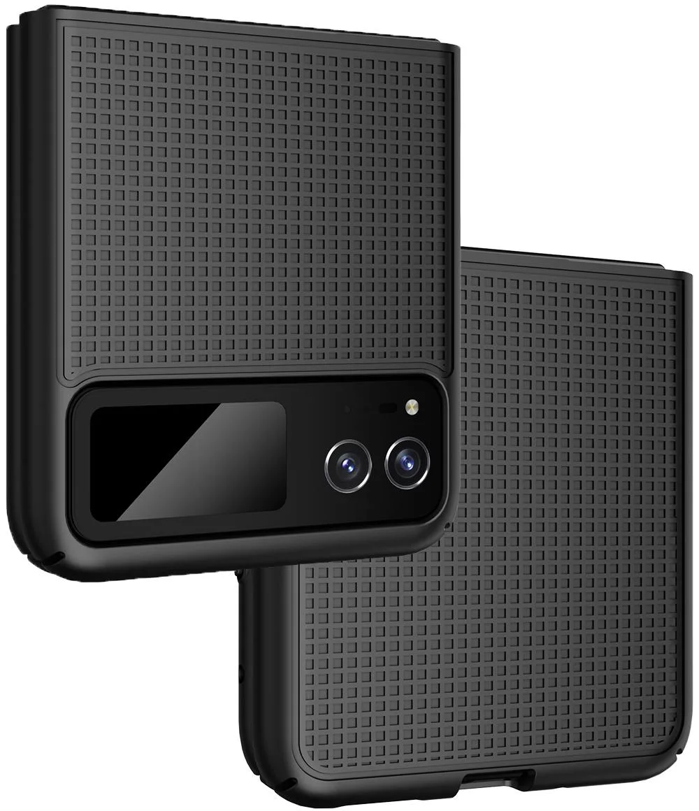 Nakedcellphone Nakedcellphone Black Grid Textured Hard Case for Motorola RAZR 2023 / 40 — product photo