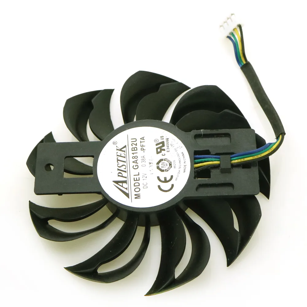 SXDOOL SXDOOL GA81B2U-PFTA 75mm 12V .38A 4-pin VGA fan for RX560 RX460 — product photo