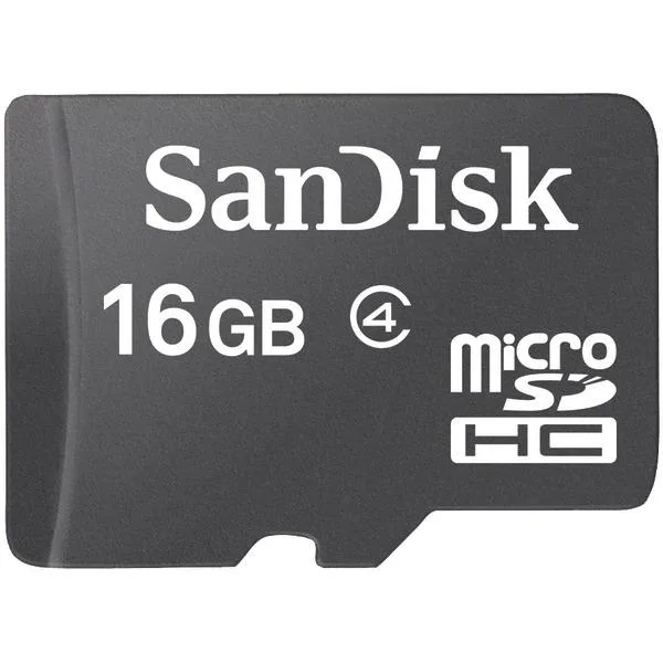 SanDisk SanDisk SDSDQ-016G-A46 microSDHC 16GB Class 4 memory card — product photo