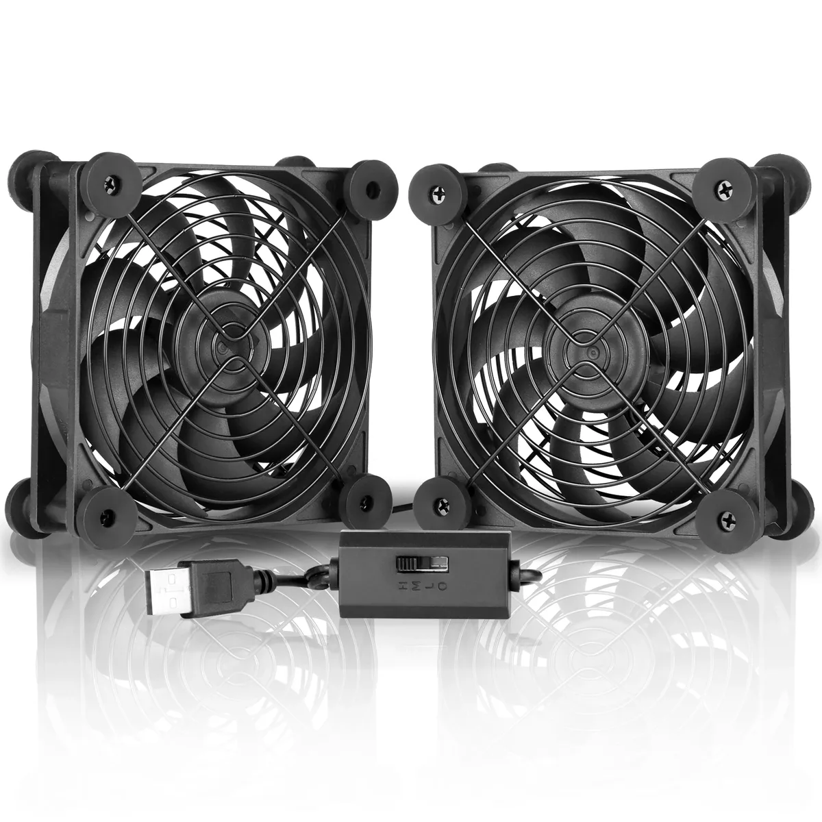 SXDOOL SXDOOL Quiet Dual 120mm USB Case Fan with Controller — product photo