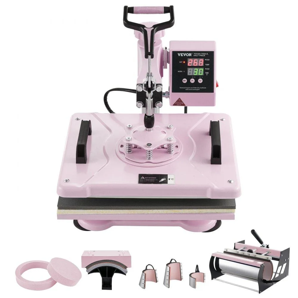 VEVOR VEVOR 8-in-1 Heat Press 12 x 15 in Pink — product photo