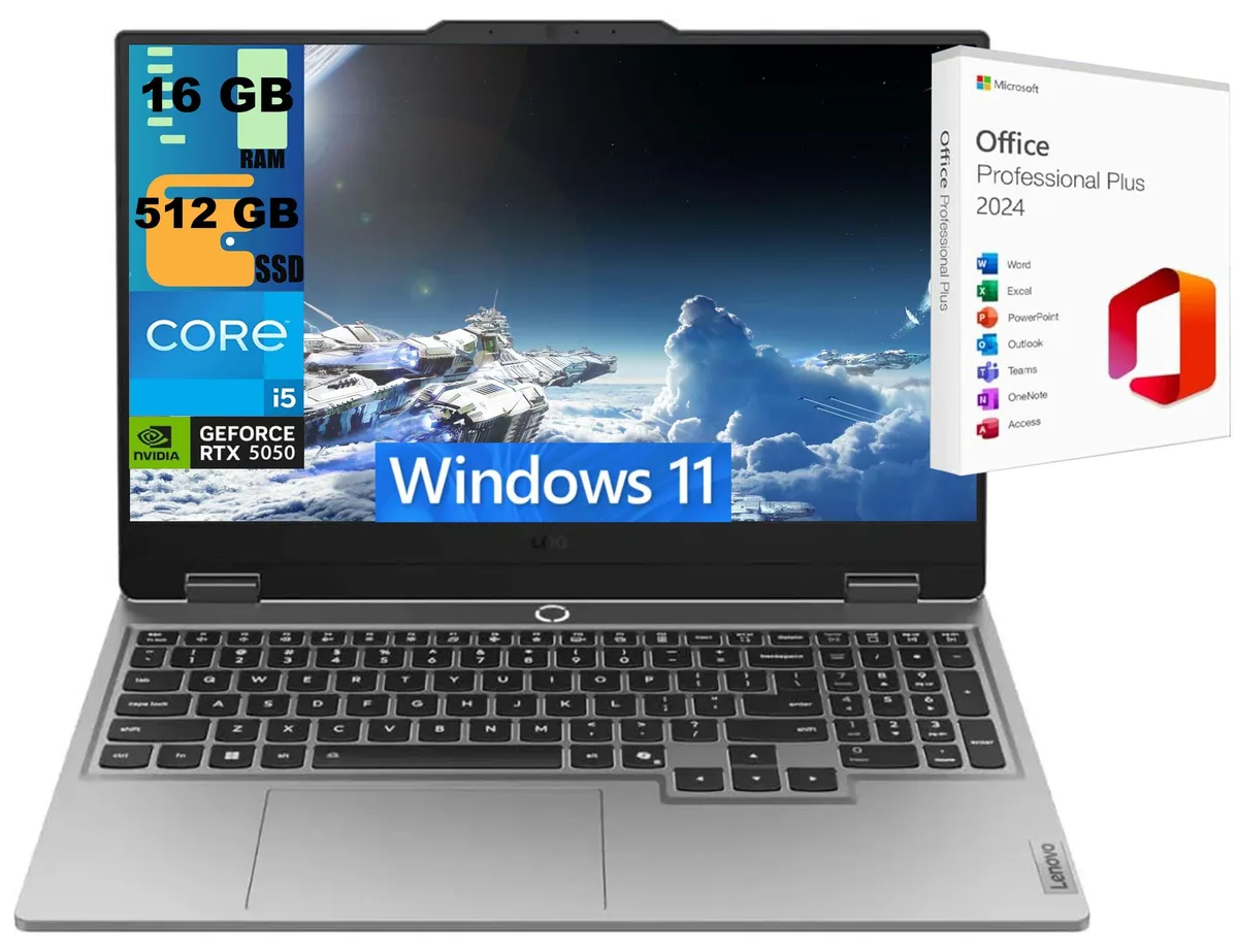 Lenovo Lenovo LOQ 15 gaming laptop 15.6" FHD 144Hz i5-13450HX RTX 5050 16GB 512GB — product photo