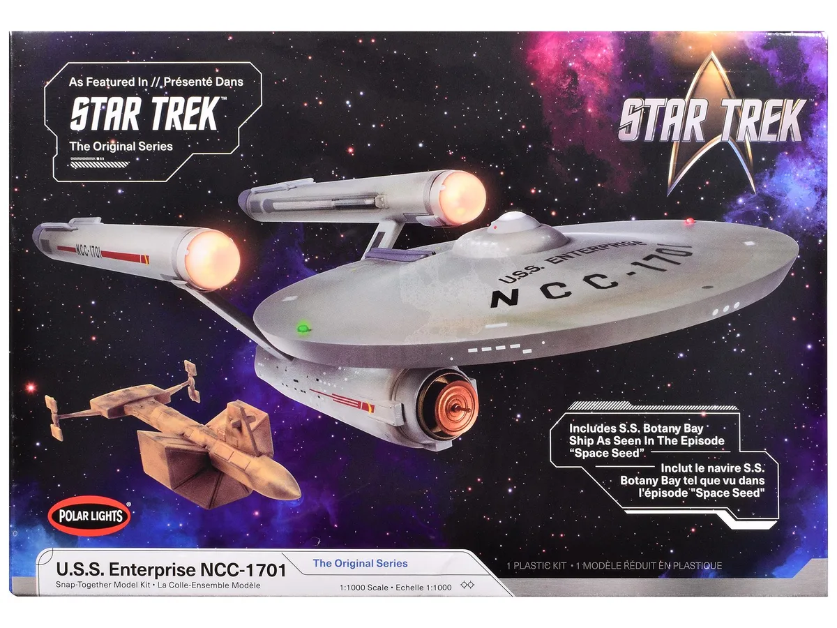 Polar Lights Polar Lights POL1000M 1/1000 Scale U.S.S. Enterprise NCC-1701 Model Kit 73 Parts 11 Inches hobby collectible — product photo