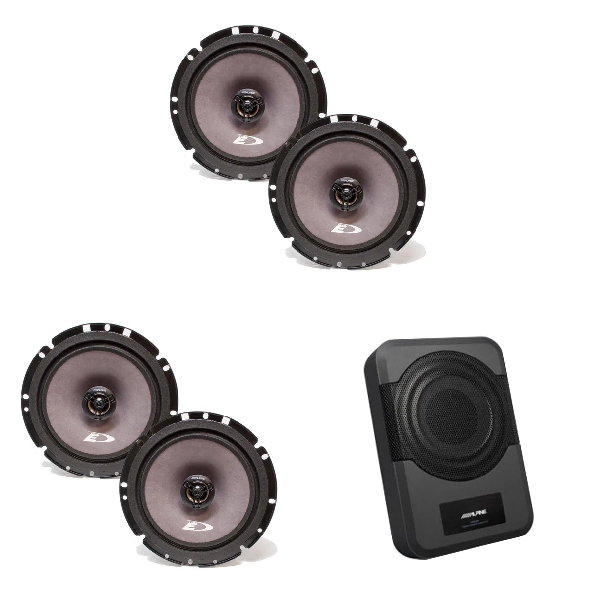 Alpine Alpine SXE-1726S 6.5" Coax &amp; PWE-S8 8" Powered Subwoofer Bundle — product photo