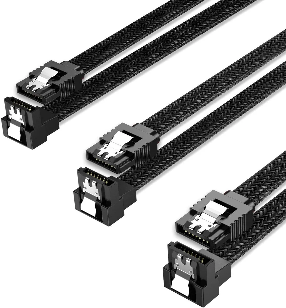 Bailink Bailink SATA Cable III 3 Pack 90 Degree 6Gbps 50cm Black — product photo