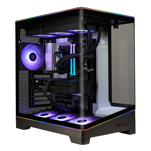 STORMCRAFT STORMCRAFT VA980XDCB-97BN1 Ryzen 7 9800X3D 32GB DDR5 1TB SSD Radeon RX 9070 XT gaming PC — toote foto