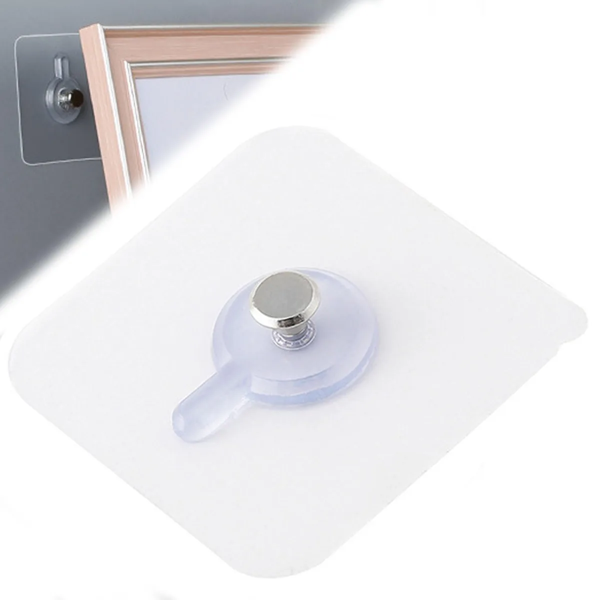 Transparent adhesive wall hooks with stainless steel screws, thirty pieces in a pack