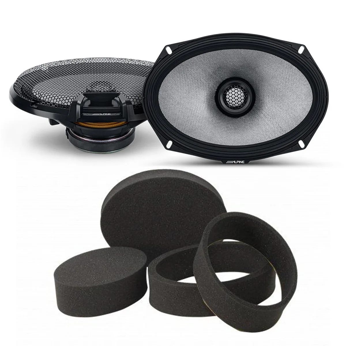 Alpine Alpine R2-S69 6x9 Coaxial Speakers with RKFR69 Foam Rings — product photo