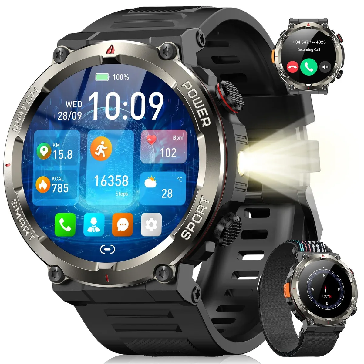  Blackview W50Pro-Black Smart Watch 1.45" 960mAh 100 Days Battery — product photo