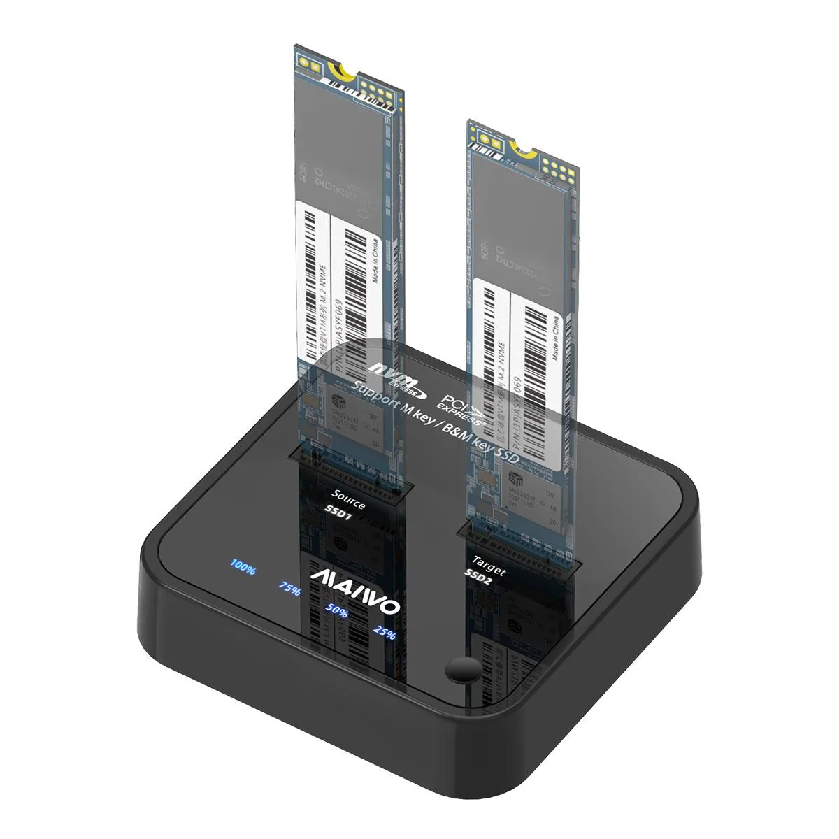 MAIWO MAIWO Dual-Bay M.2 NVMe Docking Station 10Gbps — product photo