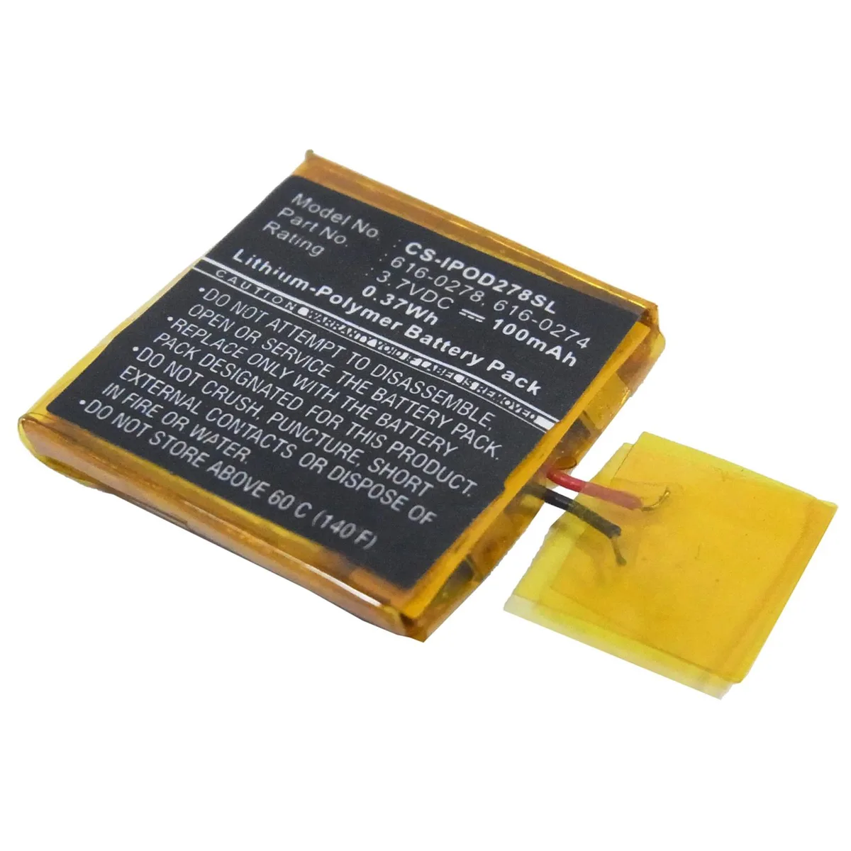Cameron &amp; Co Cameron &amp; Co DS-CS-IPOD278SL 3.7V 100mAh Li-Polymer battery — product photo