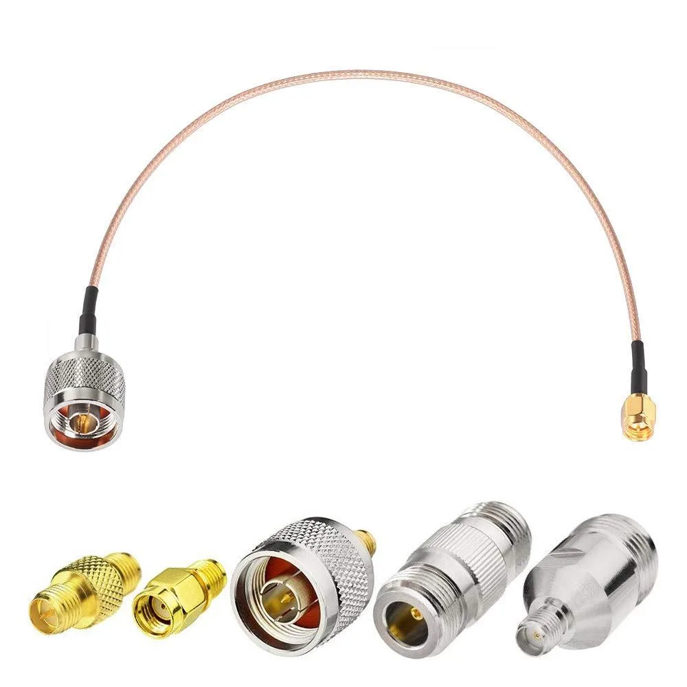 PISKEKAT PISKEKAT SMA Male to N Male RF Coaxial Cable 15cm + 5 Adapters — product photo