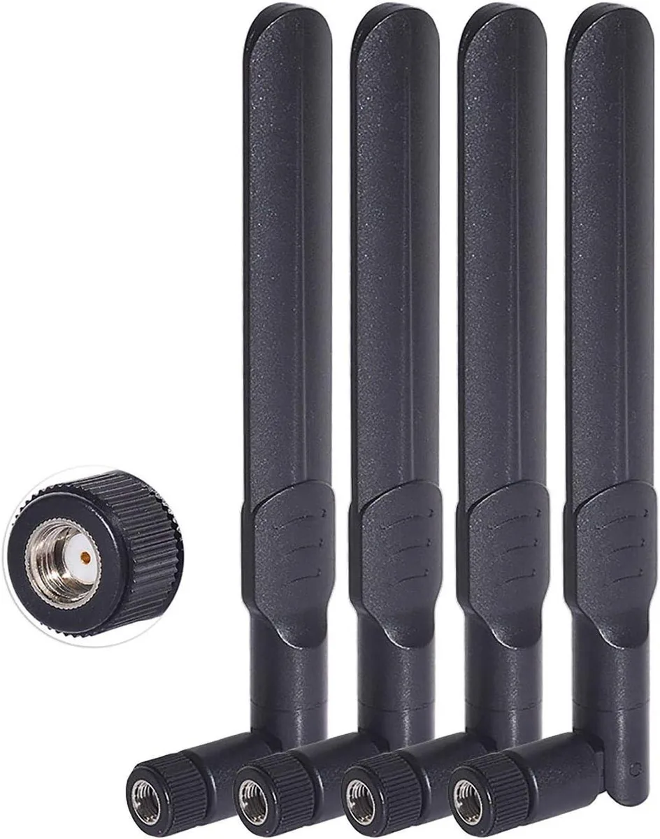 PISKEKAT PISKEKAT Dual Band WiFi 2.4 5.8 GHz 8dBi RP-SMA Male Antenna 4-Pack — product photo