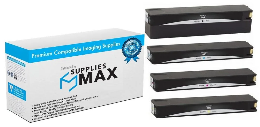 SuppliesMax SuppliesMax HP D8J0MP Inkjet Combo Pack BK/C/M/Y 10000 Pages — product photo