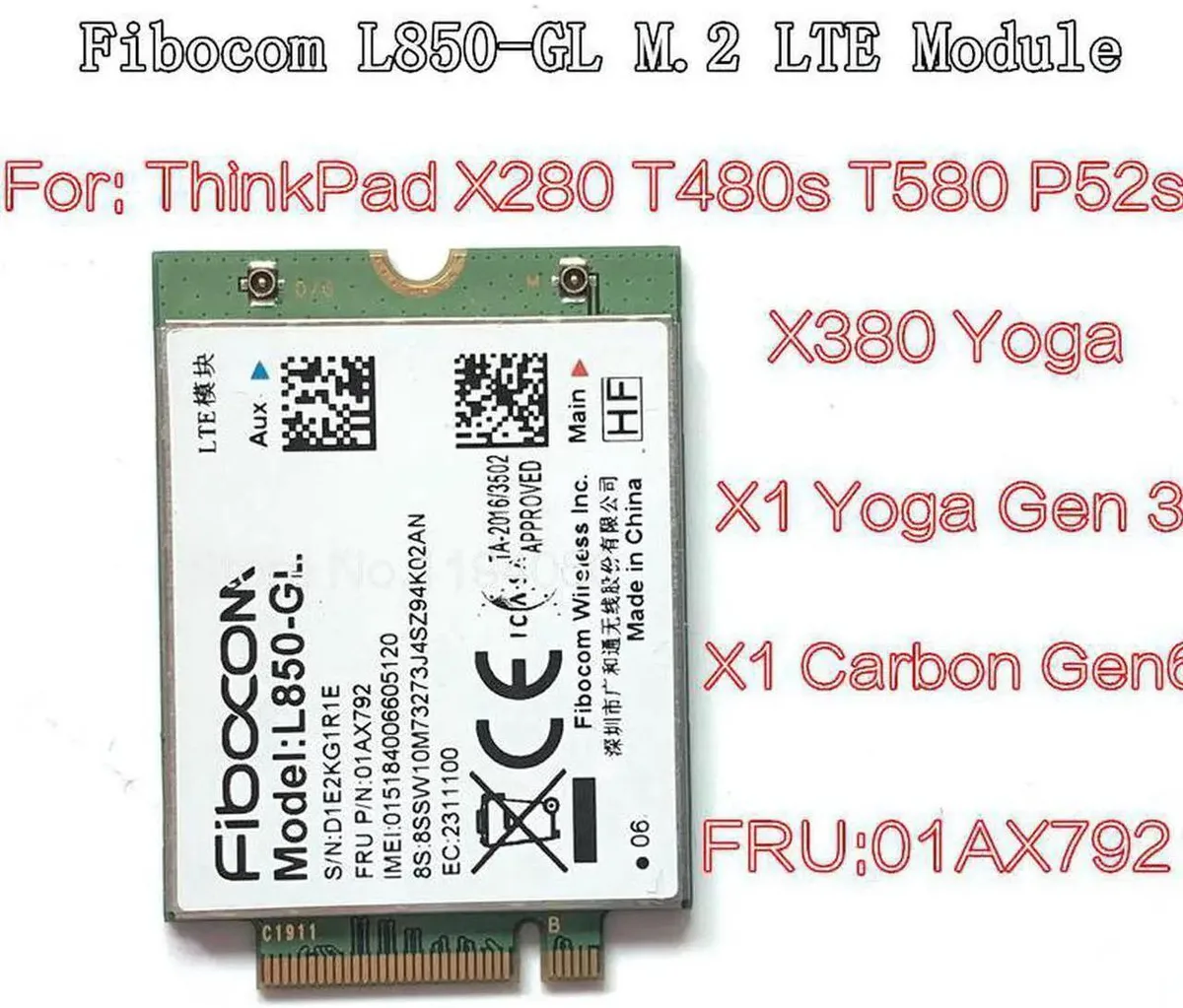 Vszerda Vszerda Fibocom L850-GL 01AX792 WWAN expansion card — product photo