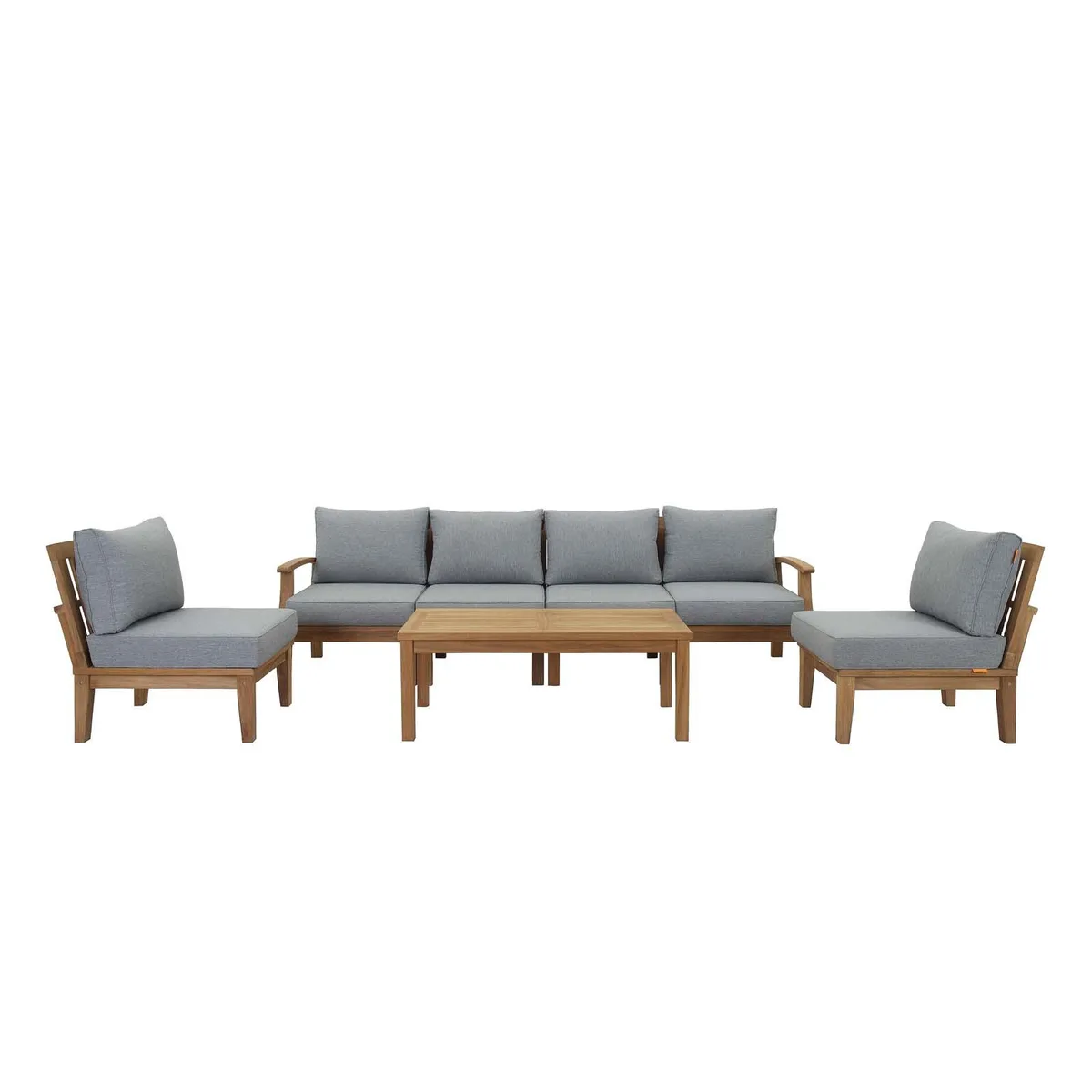 Modway Furniture Modway Furniture Marina 7 Piece Outdoor Patio Teak Set Natural Gray — product photo
