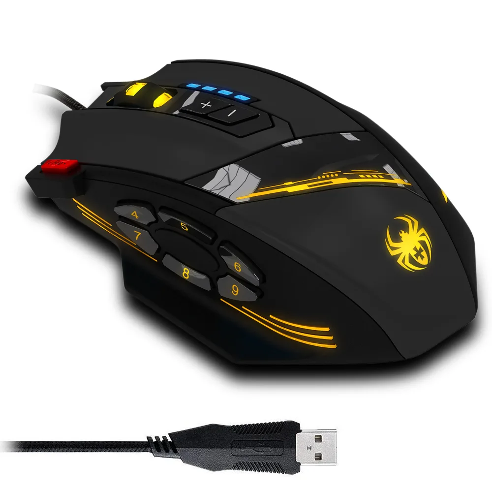 Jansicotek Jansicotek C-12 12 Button Wired Gaming Mouse 4000 DPI Black — product photo