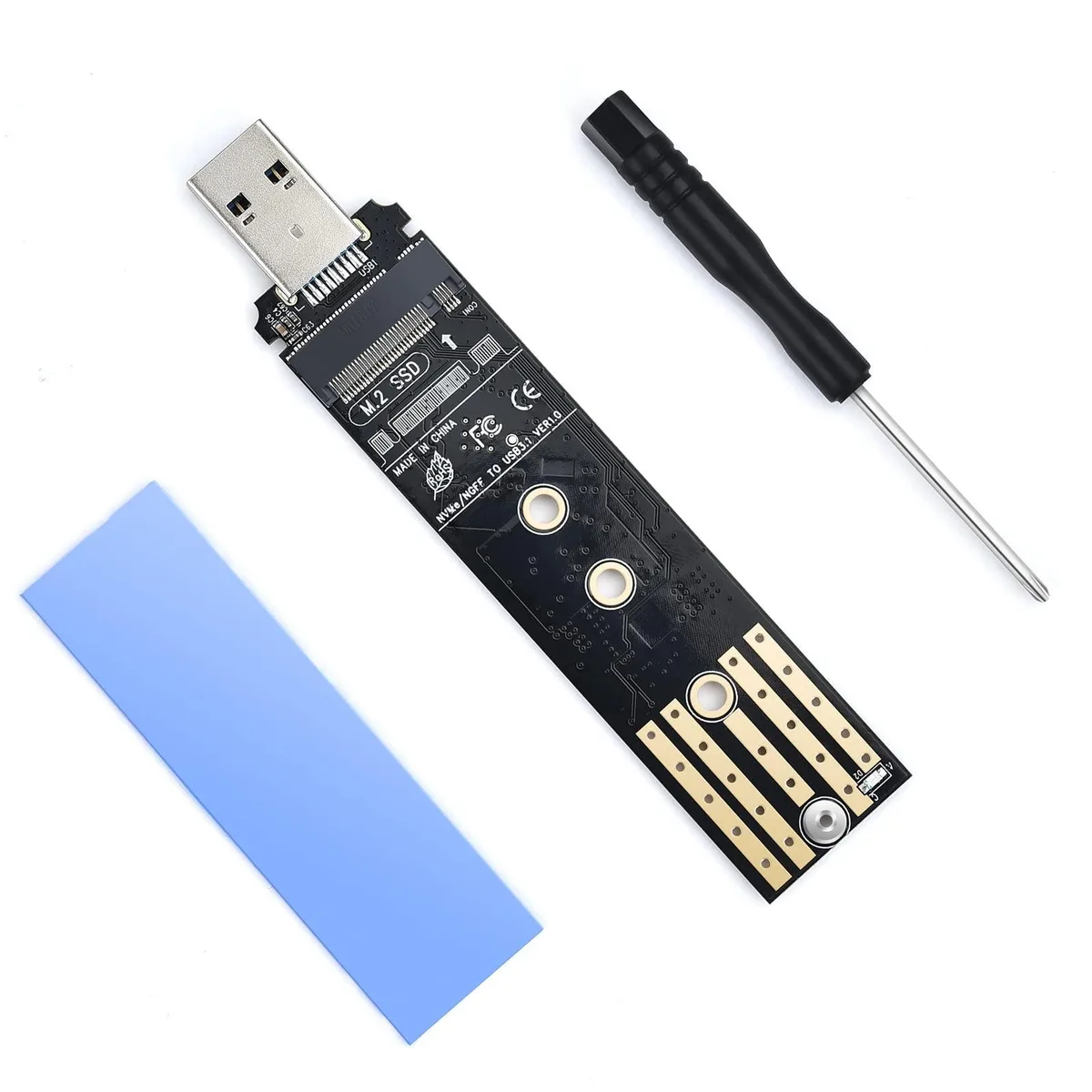 WRIARICH WRIARICH M.2 NVME SATA USB 3.1 Gen2 10Gbps Adapter 2230 2242 2260 2280 — product photo